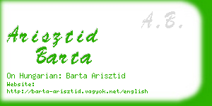 arisztid barta business card